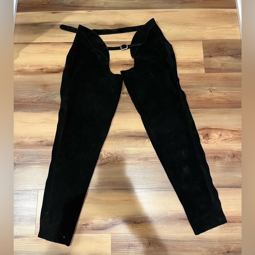Women’s Black Suede Riding Chaps.
